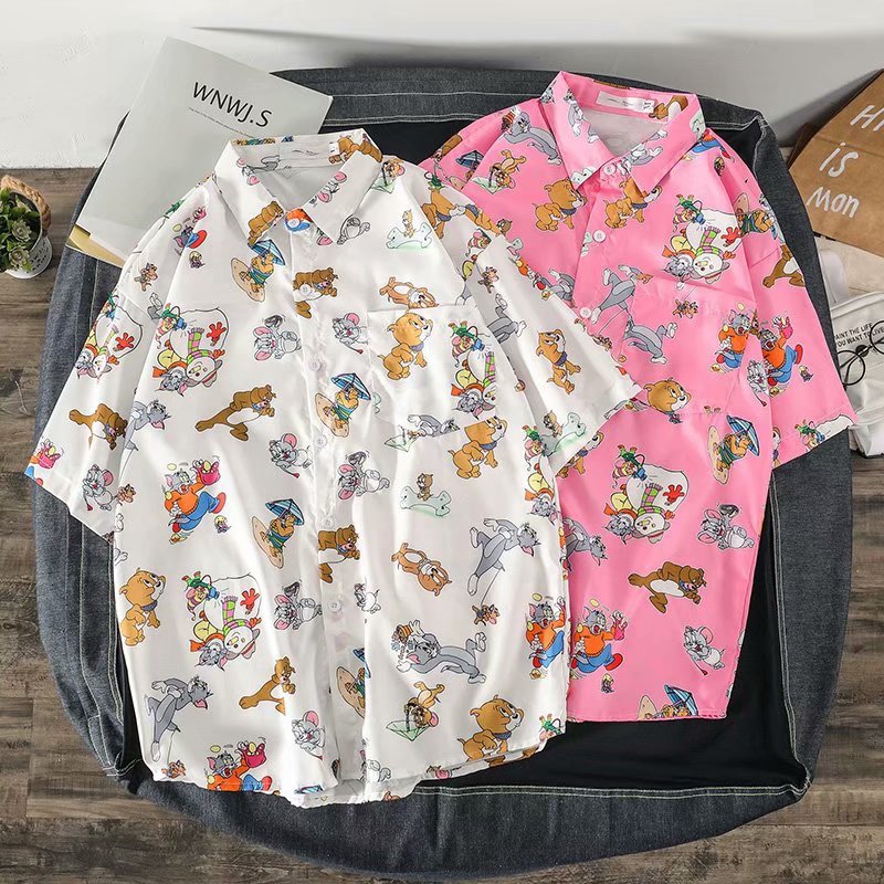 In Stock Real Products Men's T-shirts Cartoon Print Cute Summer Fashion Personality High Quality Selectable