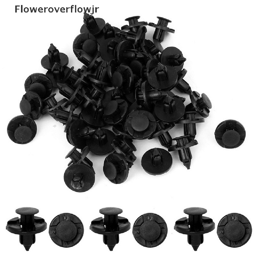 Set 50 Đinh Tán Nhựa 8mm Màu Đen Chuyên Dụng Cho Xe Hơi Fender