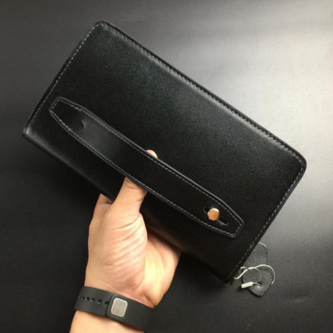 Ví da nam Clutch da Nappa 1 ngăn nắp gập, handmade được chế tác thủ công, độ bền cao, thích hợp làm quà tặng