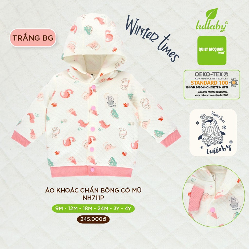 Áo Khoác Chần Bông Cho Bé Lullaby Có Mũ Ấm Cực Xinh