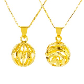 Dây Chuyền Mạ Vàng 24k Mặt Quả Cầu Rỗng Xinh Xắn Cho Nữ