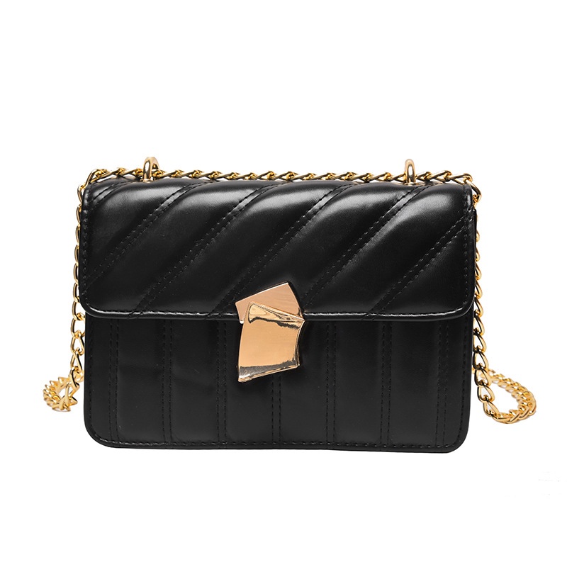 Túi Đeo Chéo Vai Có Khóa Thêu Hình Thoi Nhỏ Thời Trang Dành Cho Nữ