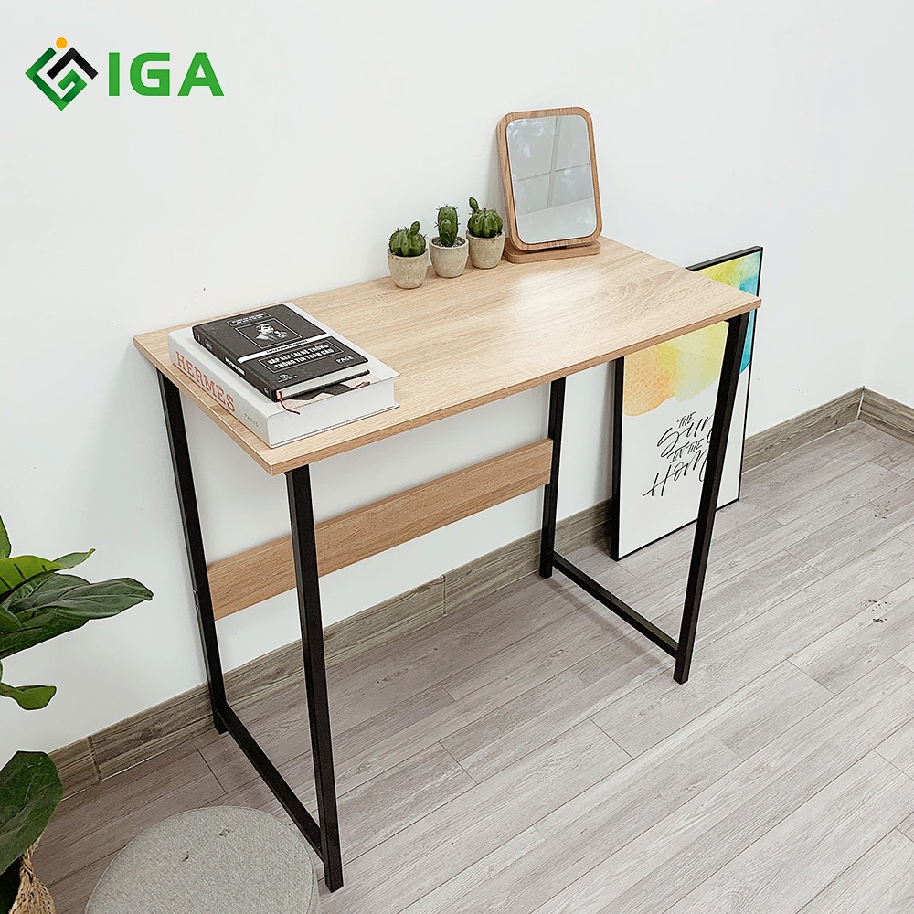 Bàn làm việc IGA Thông Minh, bàn học mini tiết kiệm diện tích phù hợp với nhiều không gian- GM09