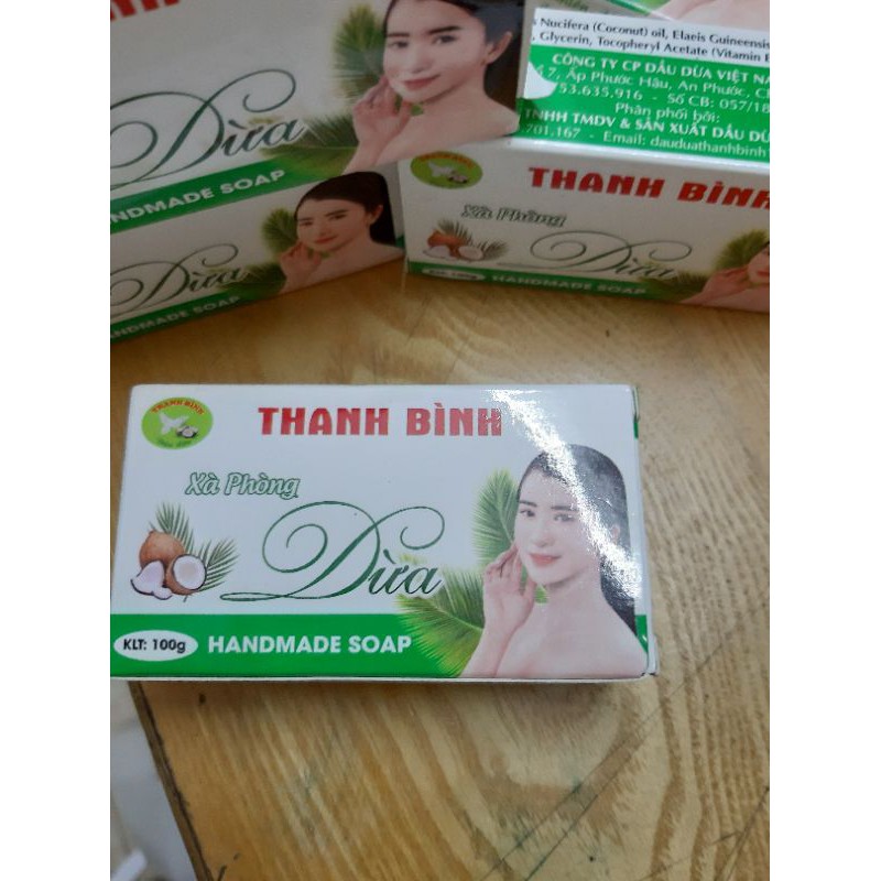 xà bông handmade từ dừa Thanh Bình 100g