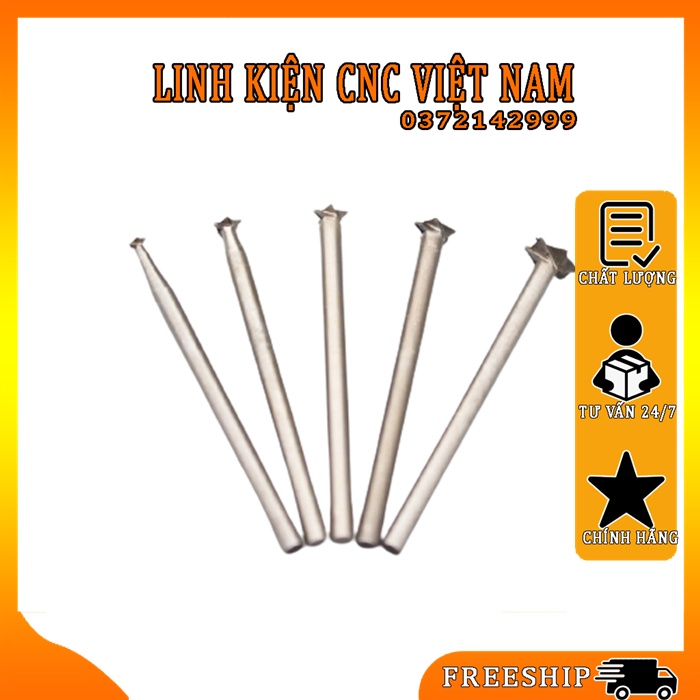 Mũi tỉa lông chuột, gân lá hình ngôi sao cán 3mm thép gió ( có video )