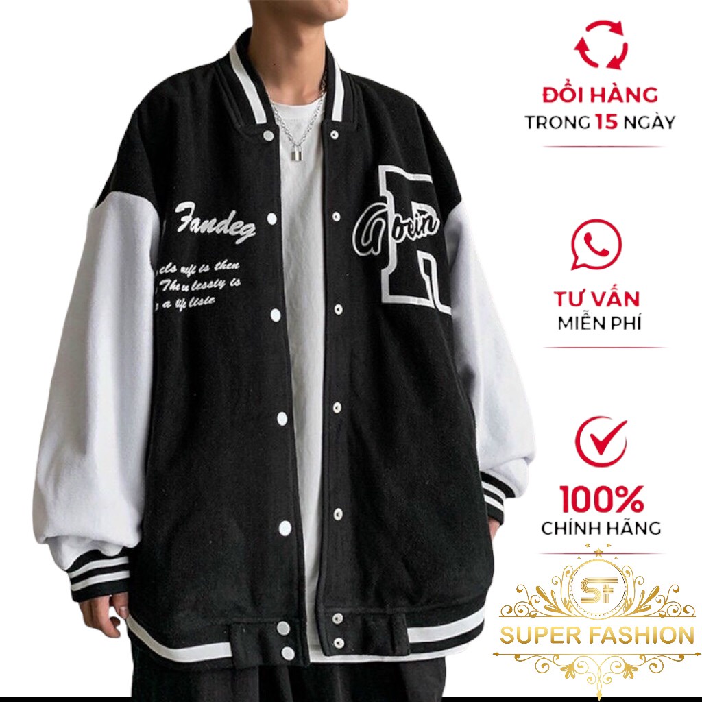 Áo Khoác Bomber Nam Nữ Phối Chữ R Chất Dù 2 Lớp Đẹp Form chuẩn Unisex Siêu Ngầu Siêu Hot SUPER FASHION