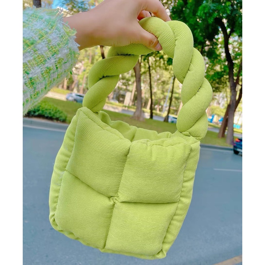 Túi Đeo Chéo Vai Bằng Vải Nhung Kẻ Mềm Thiết Kế Thời Trang 021 Cho Nữ