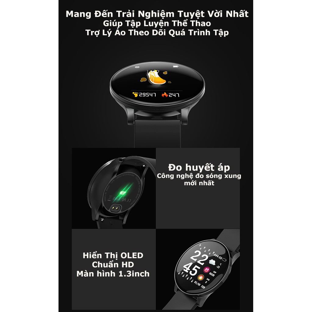 Đồng Hồ Thông Minh W8 - Smart Watch W8 Theo Dõi Sức Khỏe - Hỗ Trợ Văn Bản Tiếng Việt