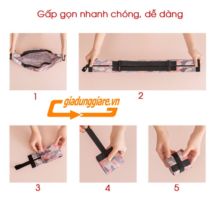 Túi đa năng GẤP GỌN túi xách du lịch mua sắm vải cao cấp chống nước chống bụi quai đeo tiện lợi - giadunggiare.vn