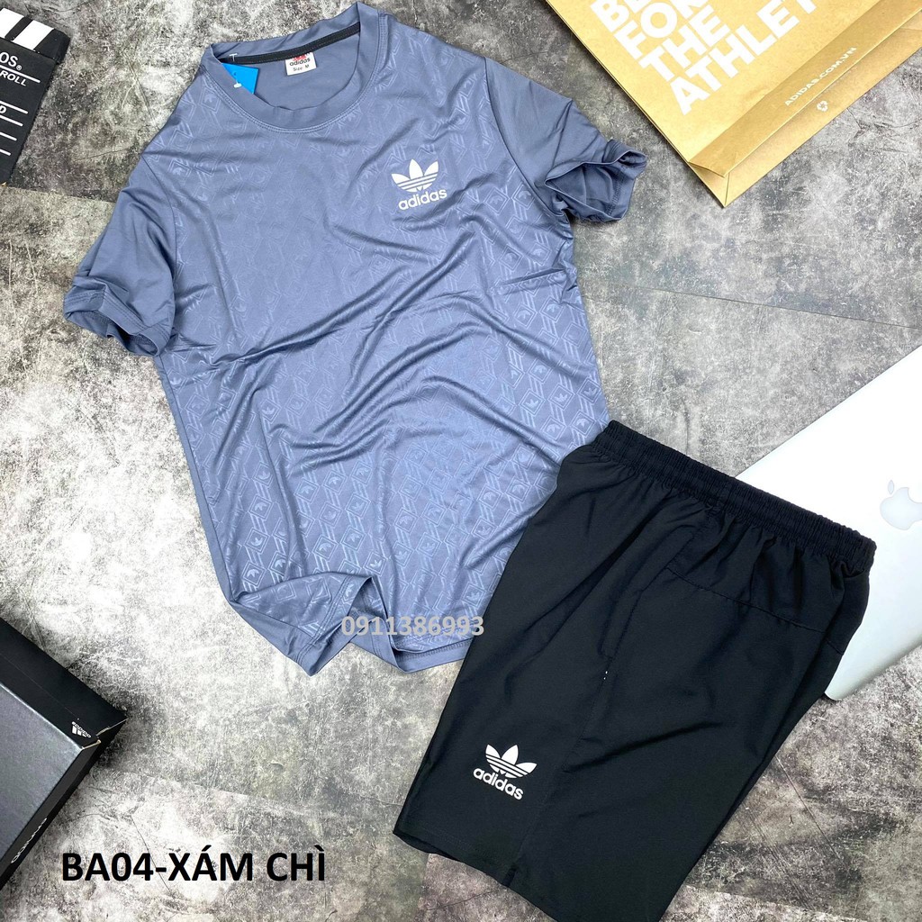 BỘ QUẦN ÁO THỂ THAO NAM ÉP VÂN BA LÁ - K CỔ 2021 (BA01-05)