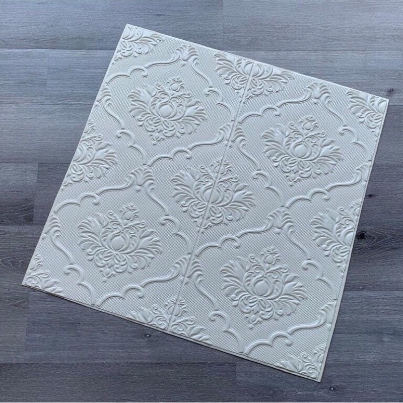 tấm xốp dán tường 3d xốp hoa văn cổ điển châu âu kích thước 70x70cm
