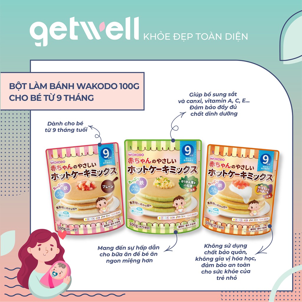 [Mã GROSALEHOT giảm 8% đơn 250K] BỘT LÀM BÁNH WAKODO CHO BÉ TỪ 9 THÁNG