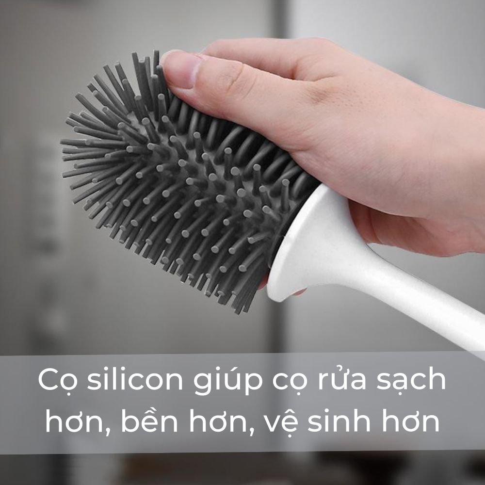 Chổi Cọ Vệ Sinh OENON Chính Hãng Kèm Kệ Để Chổi Cọ Rửa Toilet Thông Minh (Tặng Miếng Dán Dự Phòng )