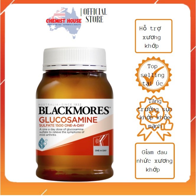 [Hàng Chuẩn ÚC] Blackmores Glucosamine 1500mg Viên uống hỗ trợ xương khớp 60v/180v