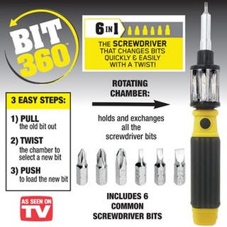 Bộ tua vít đổi đầu đa năng 6 trong 1 bit 360