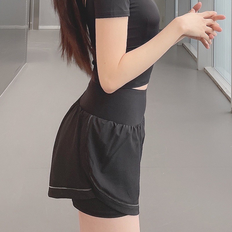 Quần short thể thao nữ 2 lớp, lưng thun dáng siêu đẹp