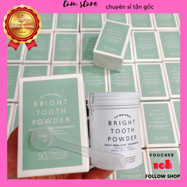 Bột đánh trắng răng giảm hôi miệng Bring Tooth Powder So Natural Hàn Quốc chiết xuất từ than hoạt tính chính hãng