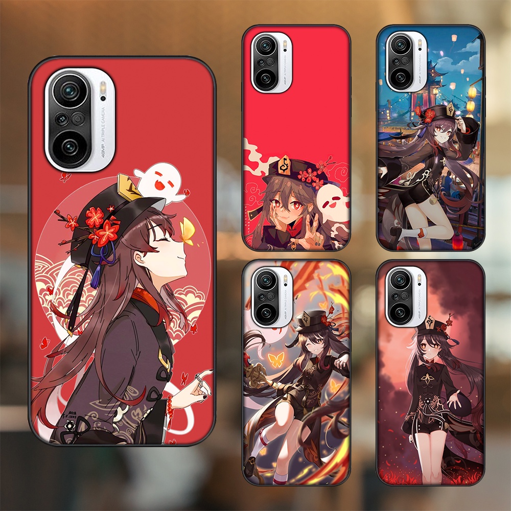 Ốp lưng Xiaomi K40 viền đen in hình Hutao Genshin Impact