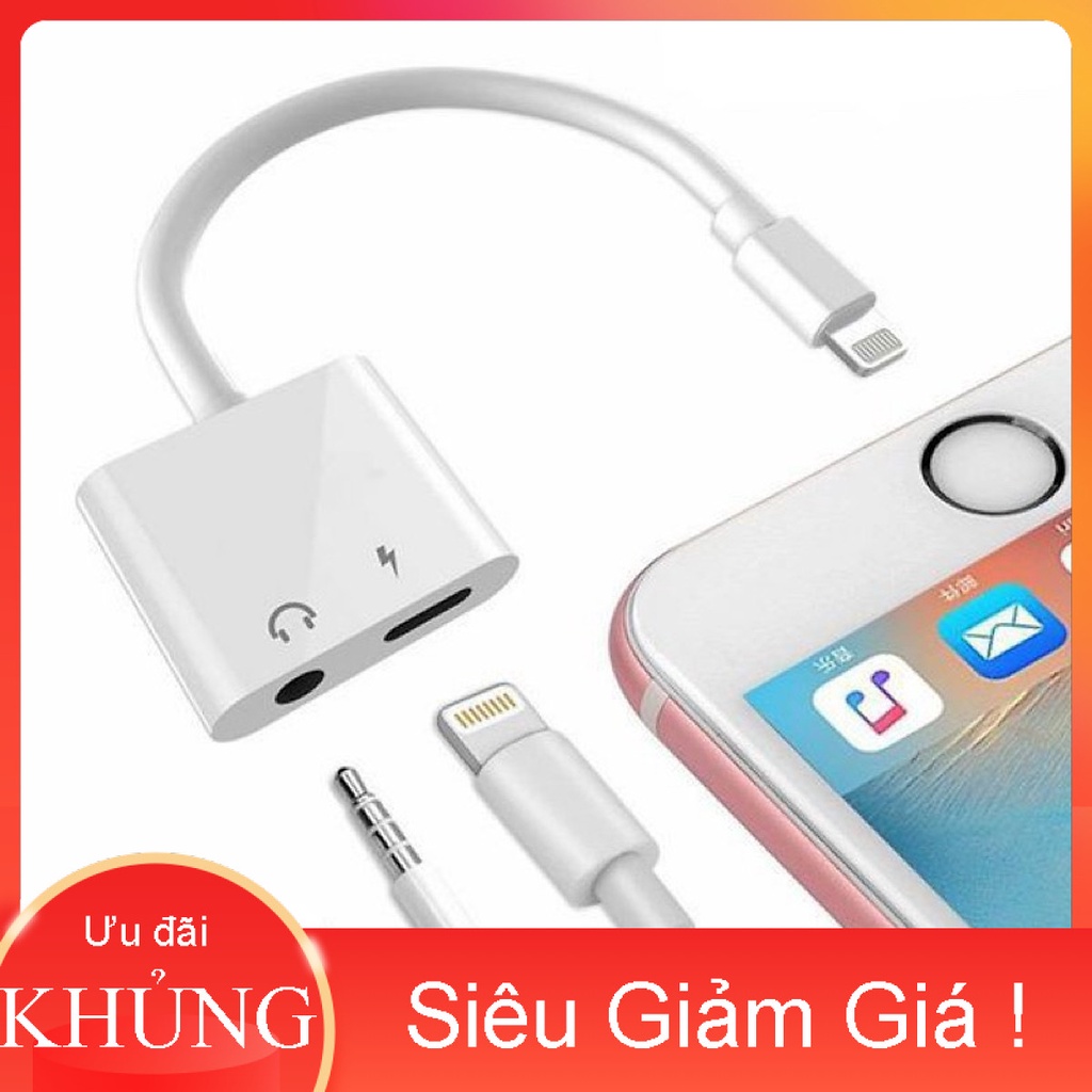 Good- cáp chuyển đổi tai nghe 2 đầu- jack chuyển đổi tai nghe từ lightning sang cổng loa 3.5mm dùng bluetooth
