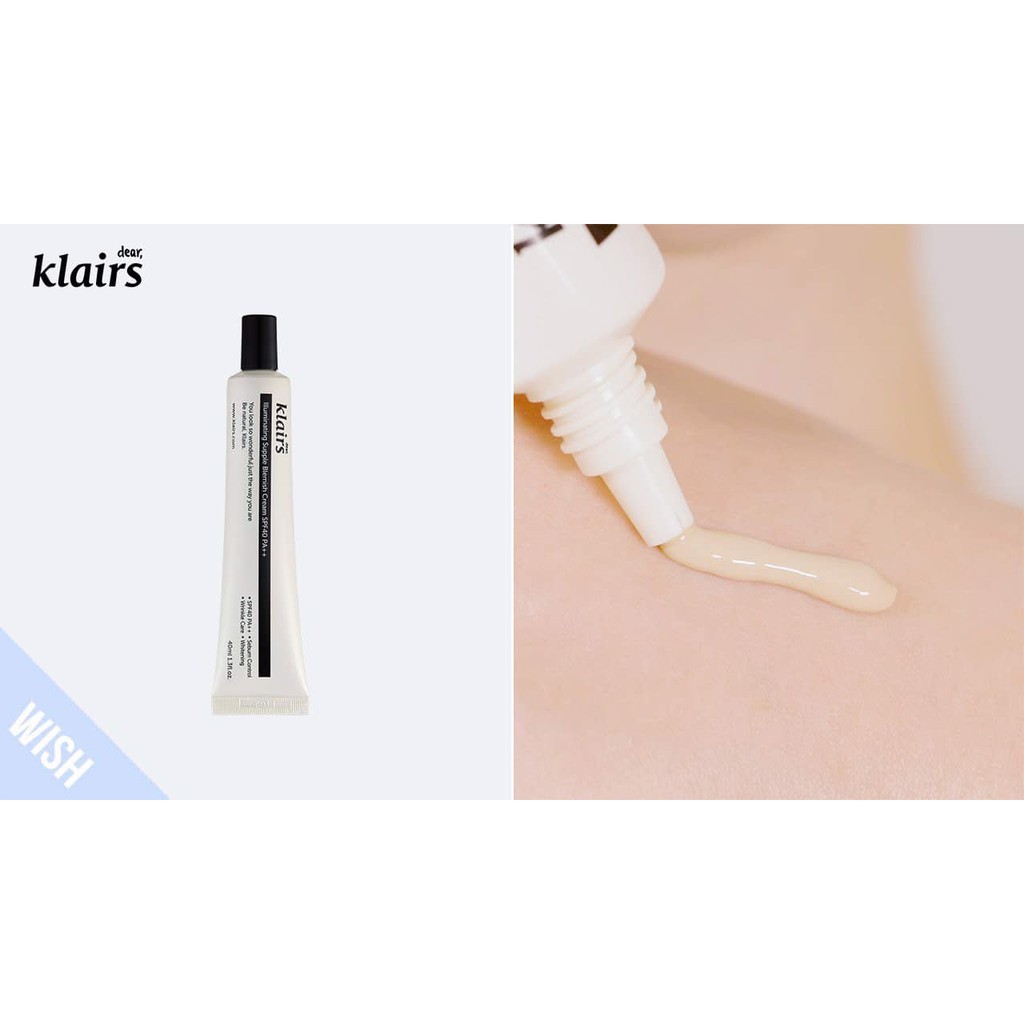 Kem nền trang điểm dành cho da mụn, da nhạy cảm Klairs Illuminating Supple Blemish Cream SPF40/PA++ 40ml