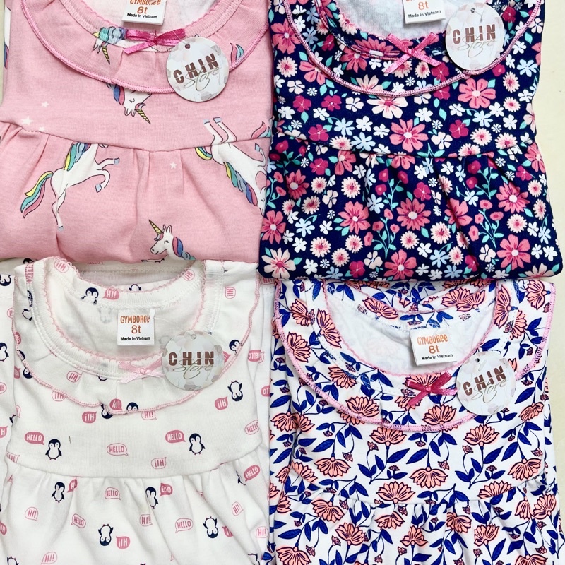 [17kg-30kg] Bộ đồ cho bé gái cotton vải xuất dư