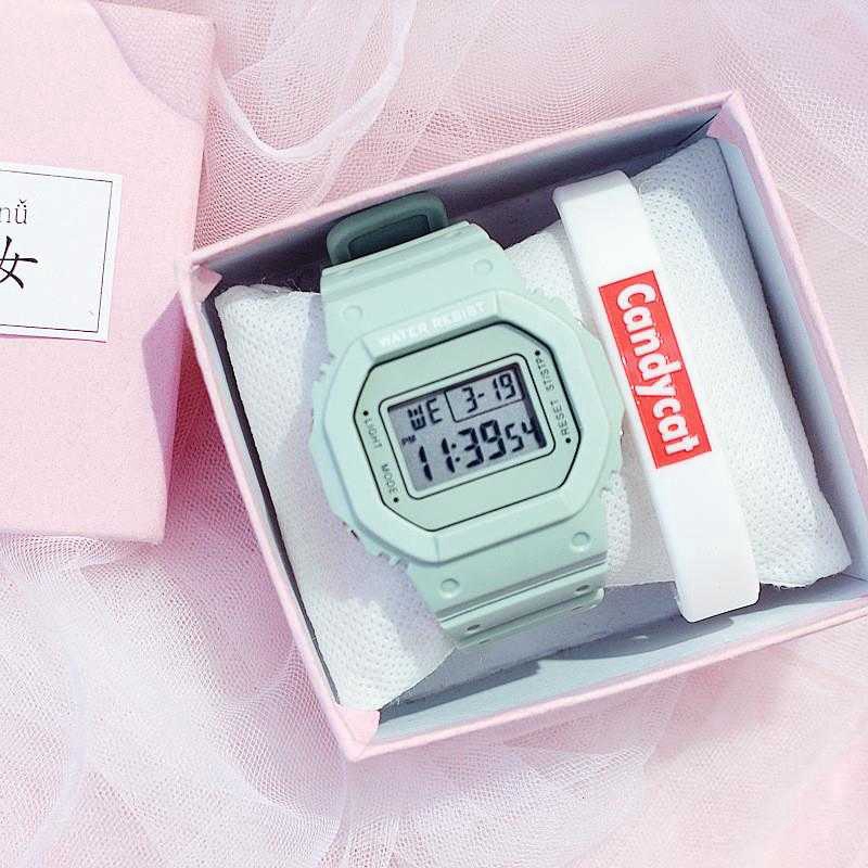 Đồng hồ LED mặt vuông dây đeo bằng silicon thời trang cho nữ | BigBuy360 - bigbuy360.vn