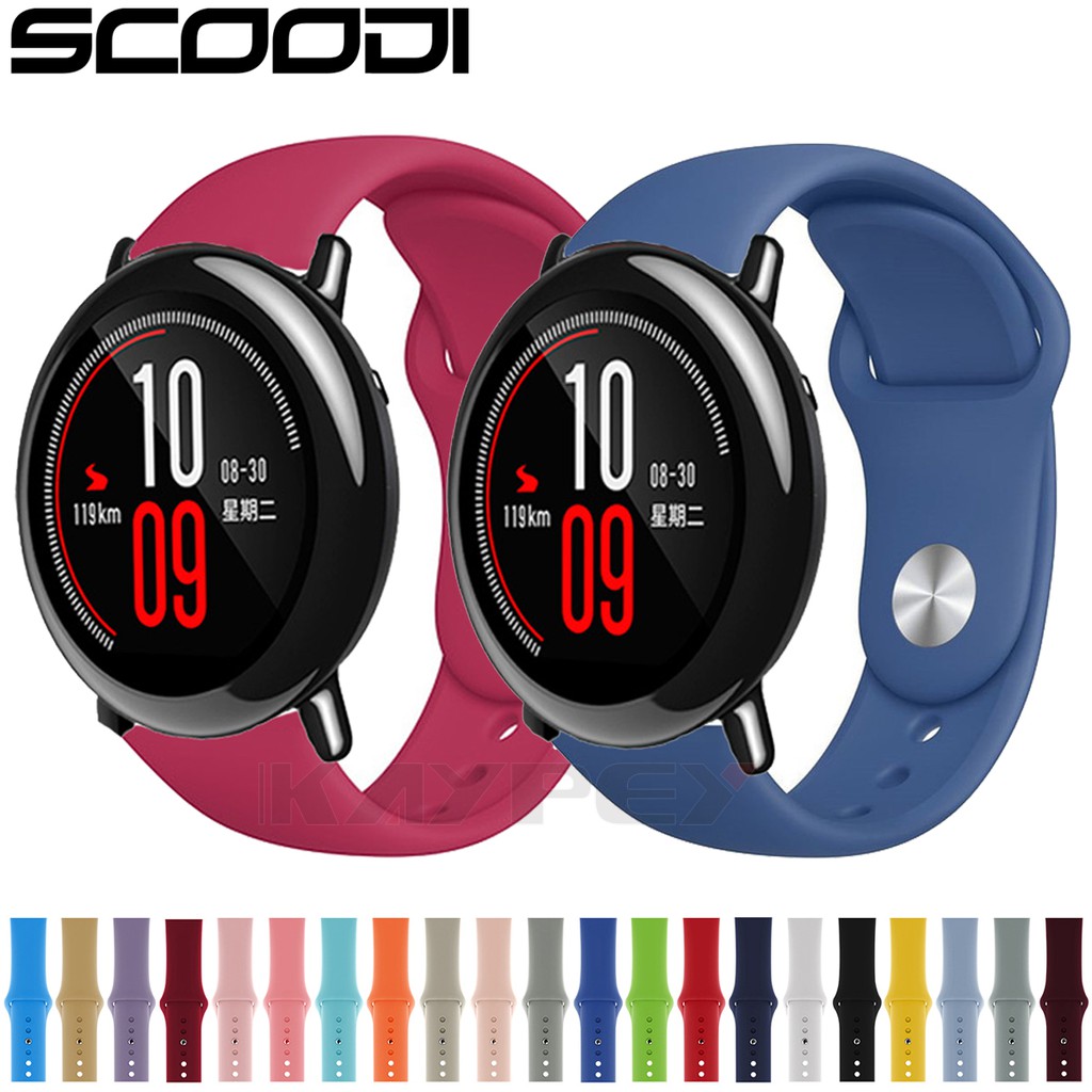 22mm Dây đeo silicon màu trơn thời trang chất lượng cao thay thế cho Huami Amazfit Pace