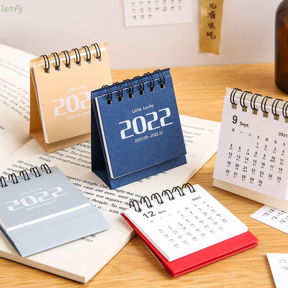 Lịch để bàn dạng lật 2021-2022 mini không in dấu vân tay tiện lợi nhiều màu sắc