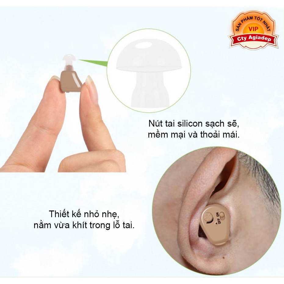 Tai nghe trợ thính ADG - Chất lượng cao (ko hài lòng bao đổi trả) Pin sạc nhỏ gọn Axon AK88