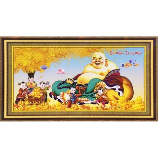 Tranh gắn đá toàn bộ - Tranh Phật Di Lặc