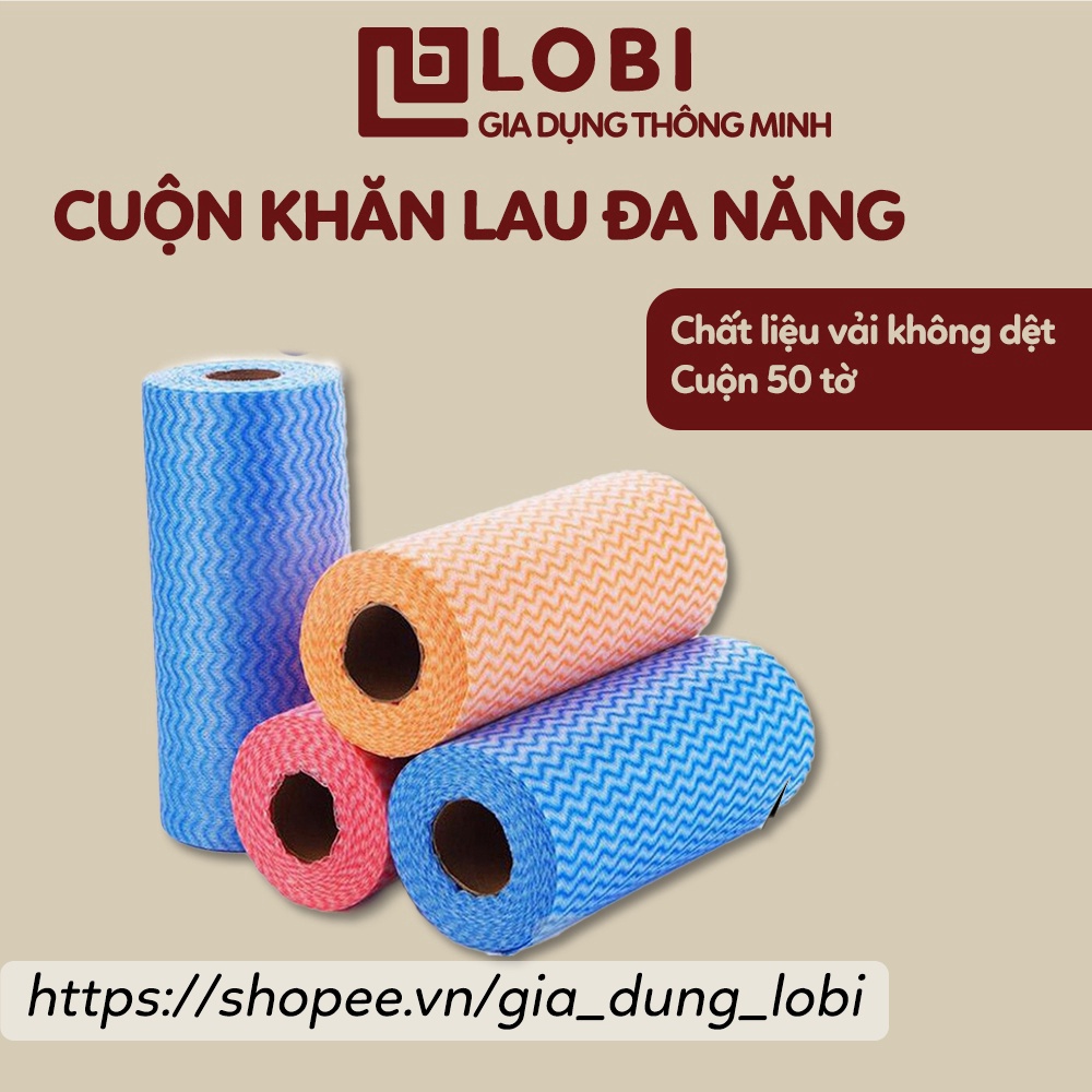 Cuộn khăn giấy lau đa năng bằng vải khô không dệt cho phòng nhà bếp tay giầy siêu sạch tiện dụng 50 tờ