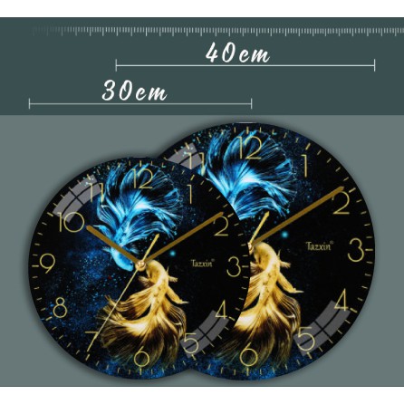 [Mẫu Độc Lạ size 40cm ] Đồng hồ GỖ MDF DẦY  kim trôi trang trí phòng khách cao cấp AOBA8888 siêu bền đẹp