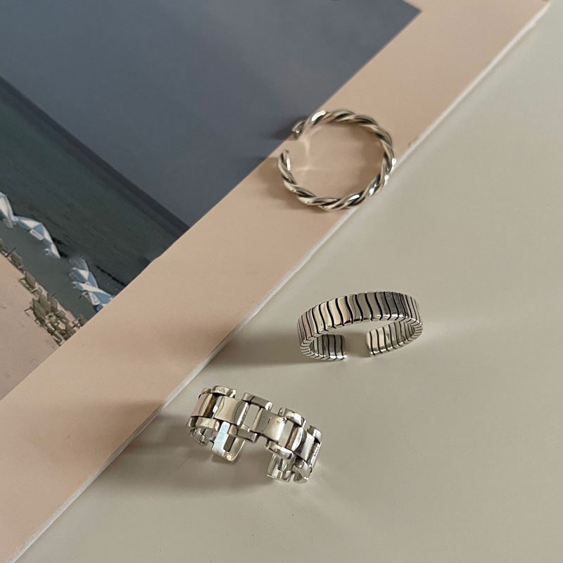 Nhẫn phối dây xích phong cách hiphop đường phố thời trang