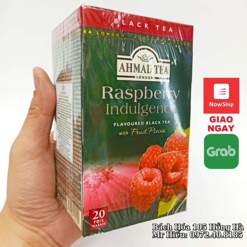 [T10/2022] Trà Ahmad Tea vị Mâm Xôi hộp 20 gói - Raspberry Indulgence