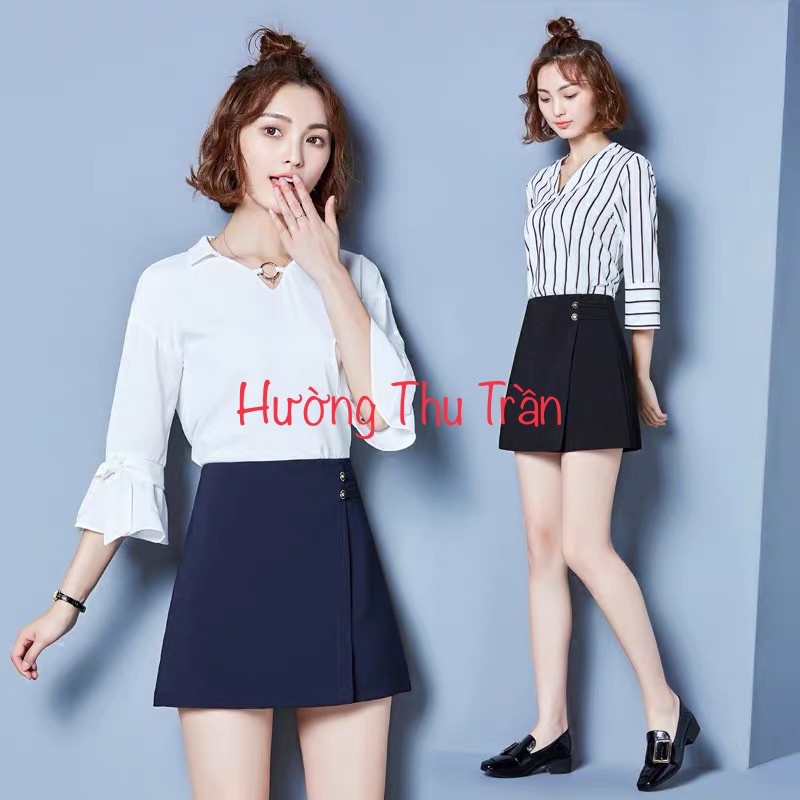 Chân váy chữ a đắp tà dáng ngắn trẻ trung | BigBuy360 - bigbuy360.vn