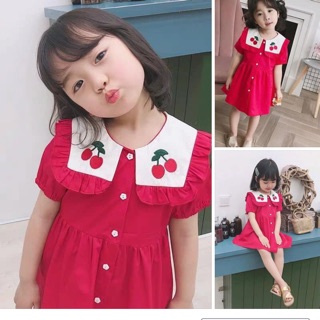 Váy thô đỏ cherry xinh xắn