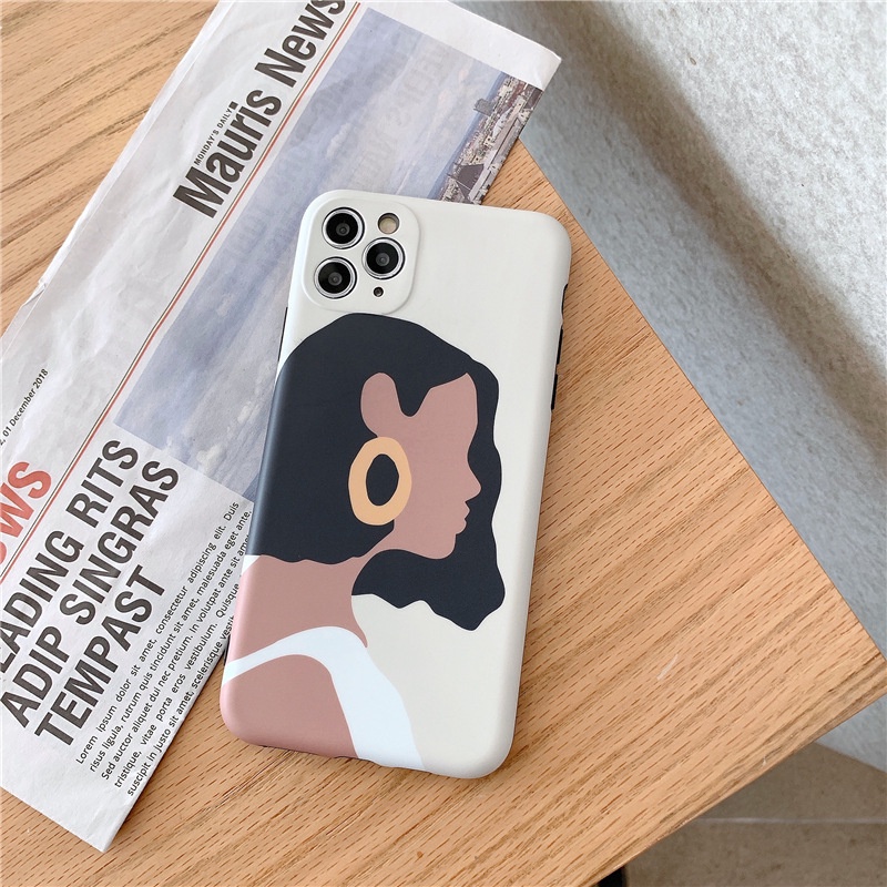 Ốp Iphone ⚡𝐅𝐑𝐄𝐄 𝐒𝐇𝐈𝐏⚡cô gái phong cách ốp lưng 8 plus 7 6 6S Plus 11/12/13/pro/max/plus/promax vuông cạnh