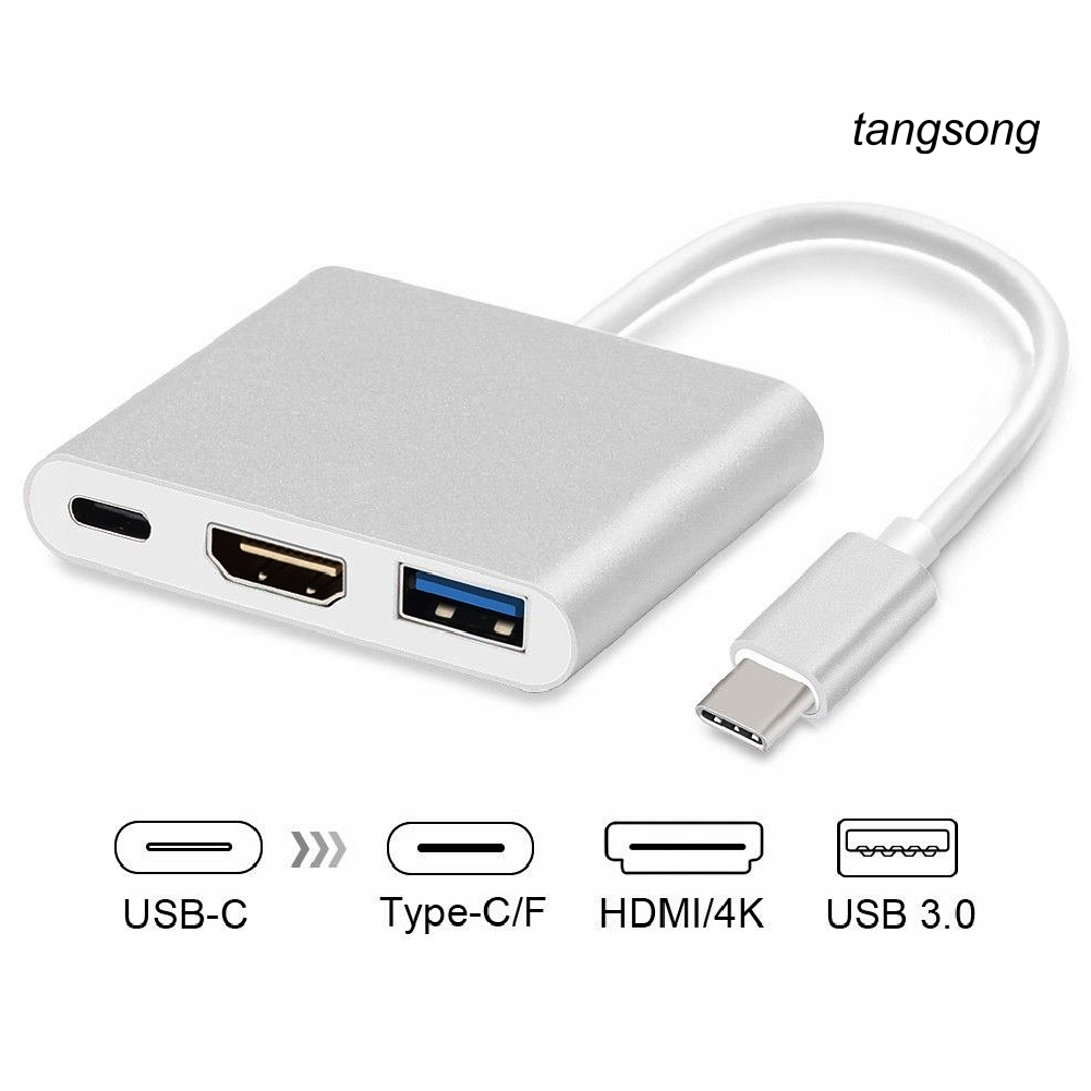 Cáp Chuyển Đổi Ts-3 Trong 1 Usb 3.1 Type C Sang 4k Hdmi-Compatible Usb 3.0