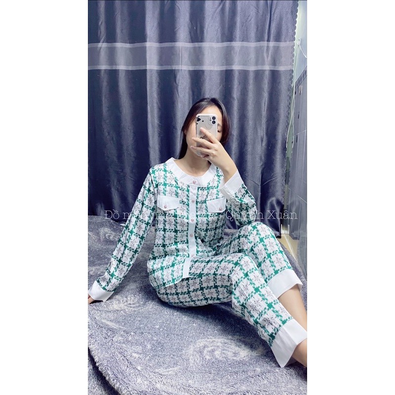 [FREE SHIP] Đồ Mặc Nhà, Đồ Ngủ - TỔNG HỢP Những Mẫu Pijama Dài Tay Lụa LATIN Có Túi Xẻ Sâu ( Có Ảnh Thật)