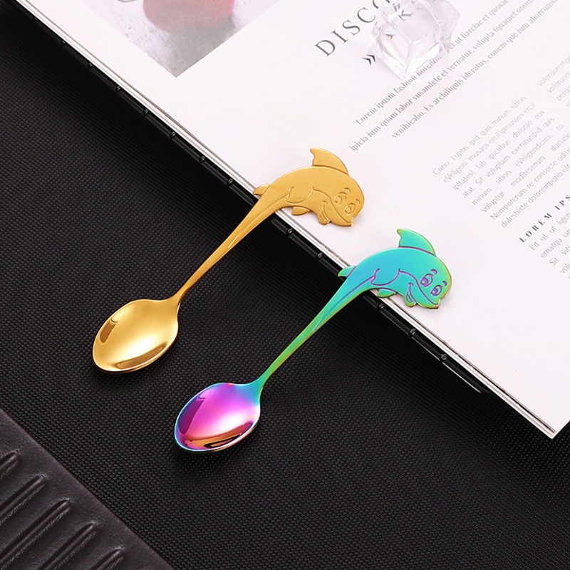 PRI* 3/6pcs Stainless Steel Coffee Spoon Espresso Dessert Teaspoons Cup Hanging Spoons Ice Cream Scoop Mixing Stirrer Kitchen Tableware