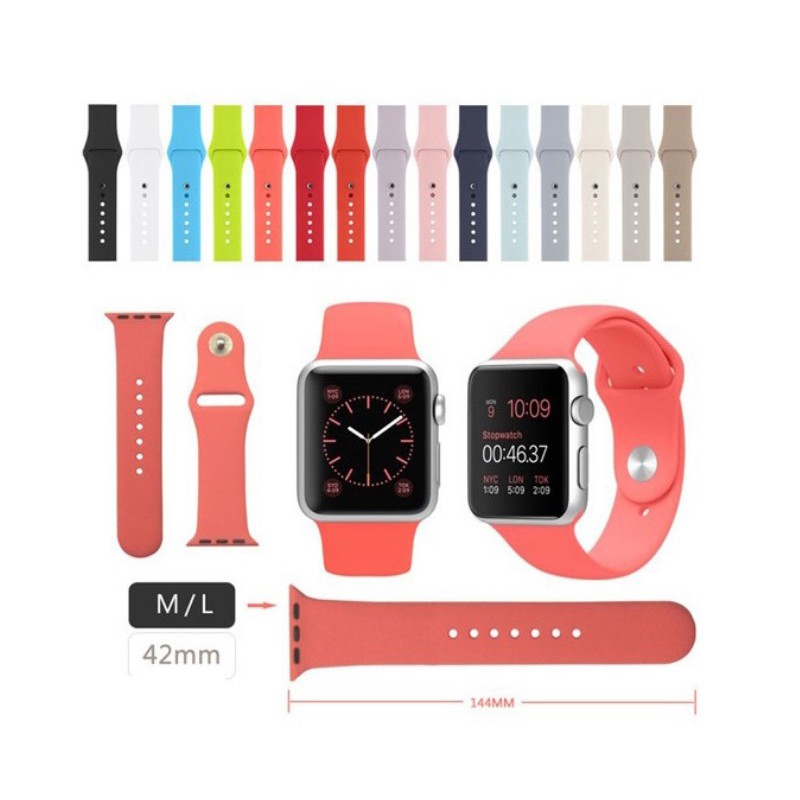 Dây đồng hồ silicone Apple watch 6/5/4/3/2/1 T500 đủ dòng - Đủ màu siêu thời trang