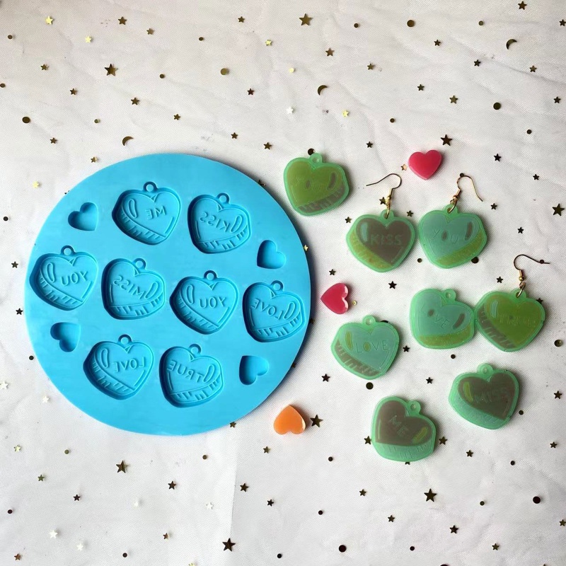 Khuôn Silicone Làm Móc Khóa Chủ Đề Valentine