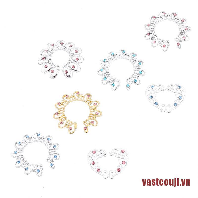 Bộ 2 Vòng Kẹp Núm Vú Giả Bằng Thép Không Gỉ Không Cần Khoan Lỗ