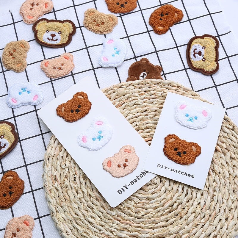 Miếng dán hình gấu, sticker may ủi, dán quần áo đa năng