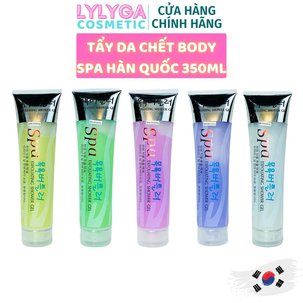 Tẩy da chết BODY SPA Hàn Quốc 350ml - Gel tẩy tế bào chết toàn thân, dưỡng da trắng da hương hoa quả tự nhiên TT02