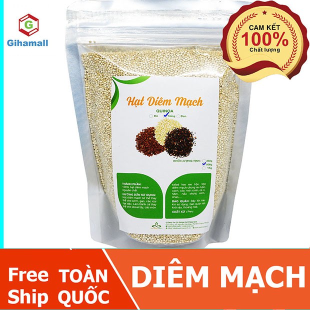 [DUY NHẤT 1 NGÀY GIẢM 50 %] HẠT QUINOA HỮU CƠ - GIHAMALL,  Thực Phẩm Dinh Dưỡng cho Người ăn Kiêng, túi zip 500g