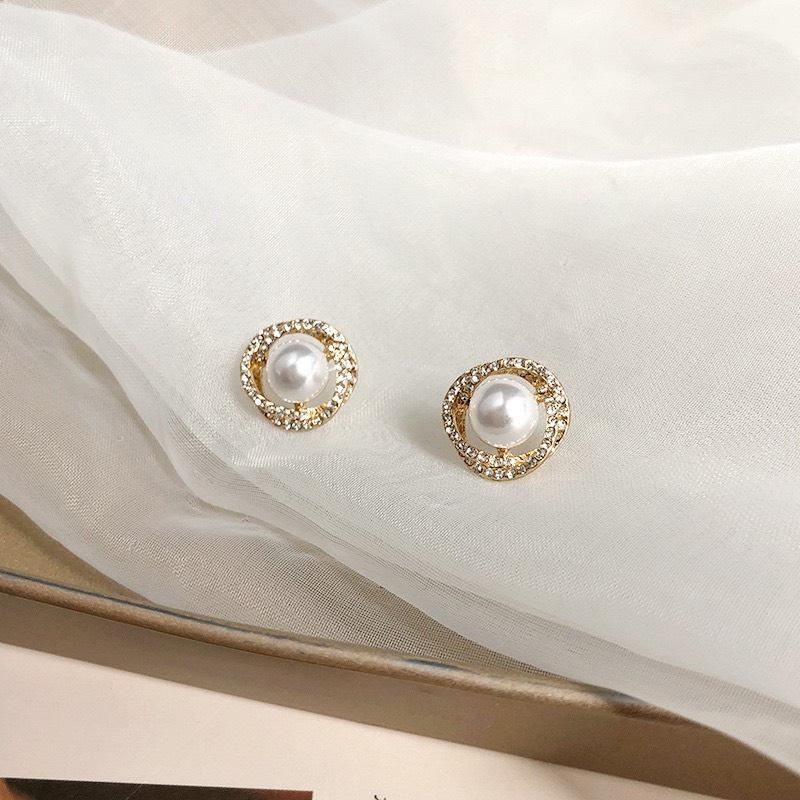 Bông Tai Đính Ngọc Nhân Tạo - PK0035