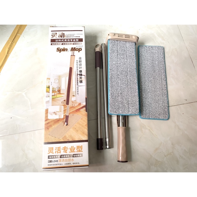 [LOẠI XỊN] Cây lau nhà tự vắt xoay 360 độ spin mop, lau sạch nhẹ nhàng tiết kiệm thời gian và công sức