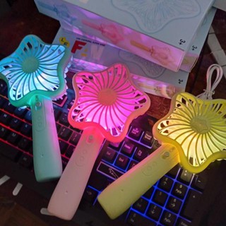 [ Kèm ảnh thật] Quạt cầm tay mini hình ngôi sao kèm đèn led