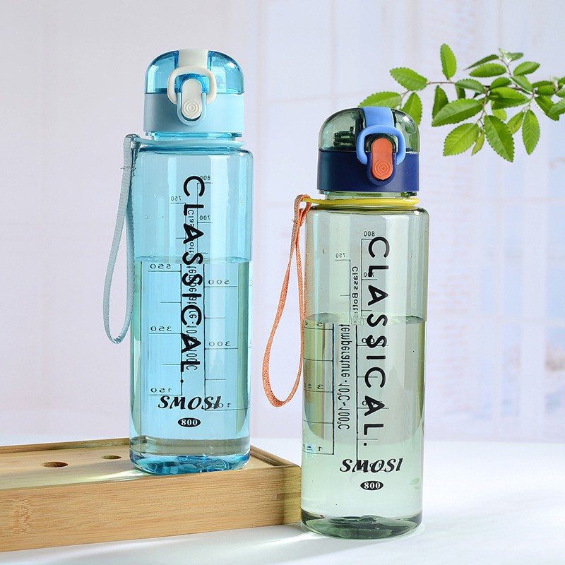 Bình nước thể thao cao cấp Classic 800ml có dây cầm, Bình đựng nước nhựa dung tích lớn | BigBuy360 - bigbuy360.vn